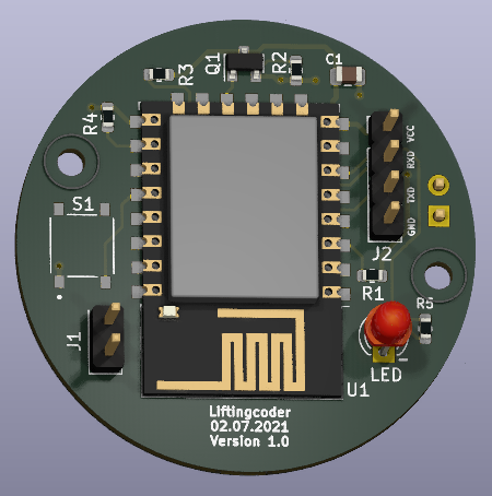 3D rendering of the PCB